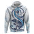 Blue Maori Tuatara Hoodie Luxury Pastel Pattern