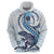 Blue Maori Tuatara Hoodie Luxury Pastel Pattern