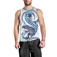 Blue Maori Tuatara Men Tank Top Luxury Pastel Pattern LT01 - Polynesian Pride