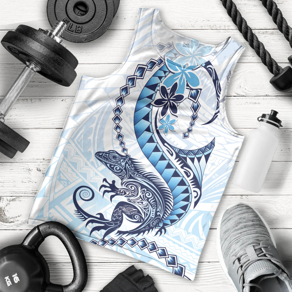 Blue Maori Tuatara Men Tank Top Luxury Pastel Pattern LT01 - Polynesian Pride