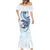 Blue Maori Tuatara Mermaid Dress Luxury Pastel Pattern