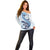 Blue Maori Tuatara Off Shoulder Sweater Luxury Pastel Pattern