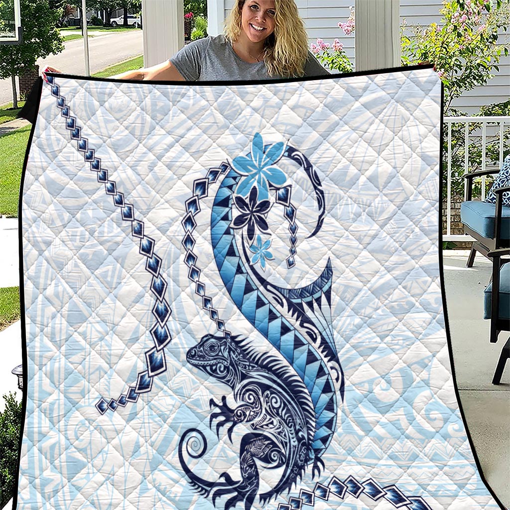 Blue Maori Tuatara Quilt Luxury Pastel Pattern