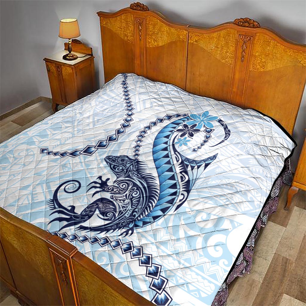 Blue Maori Tuatara Quilt Luxury Pastel Pattern