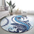 Blue Maori Tuatara Round Carpet Luxury Pastel Pattern