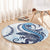 Blue Maori Tuatara Round Carpet Luxury Pastel Pattern