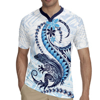 Blue Maori Tuatara Rugby Jersey Luxury Pastel Pattern LT01 - Polynesian Pride