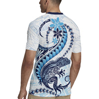 Blue Maori Tuatara Rugby Jersey Luxury Pastel Pattern LT01 - Polynesian Pride