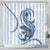 Blue Maori Tuatara Shower Curtain Luxury Pastel Pattern