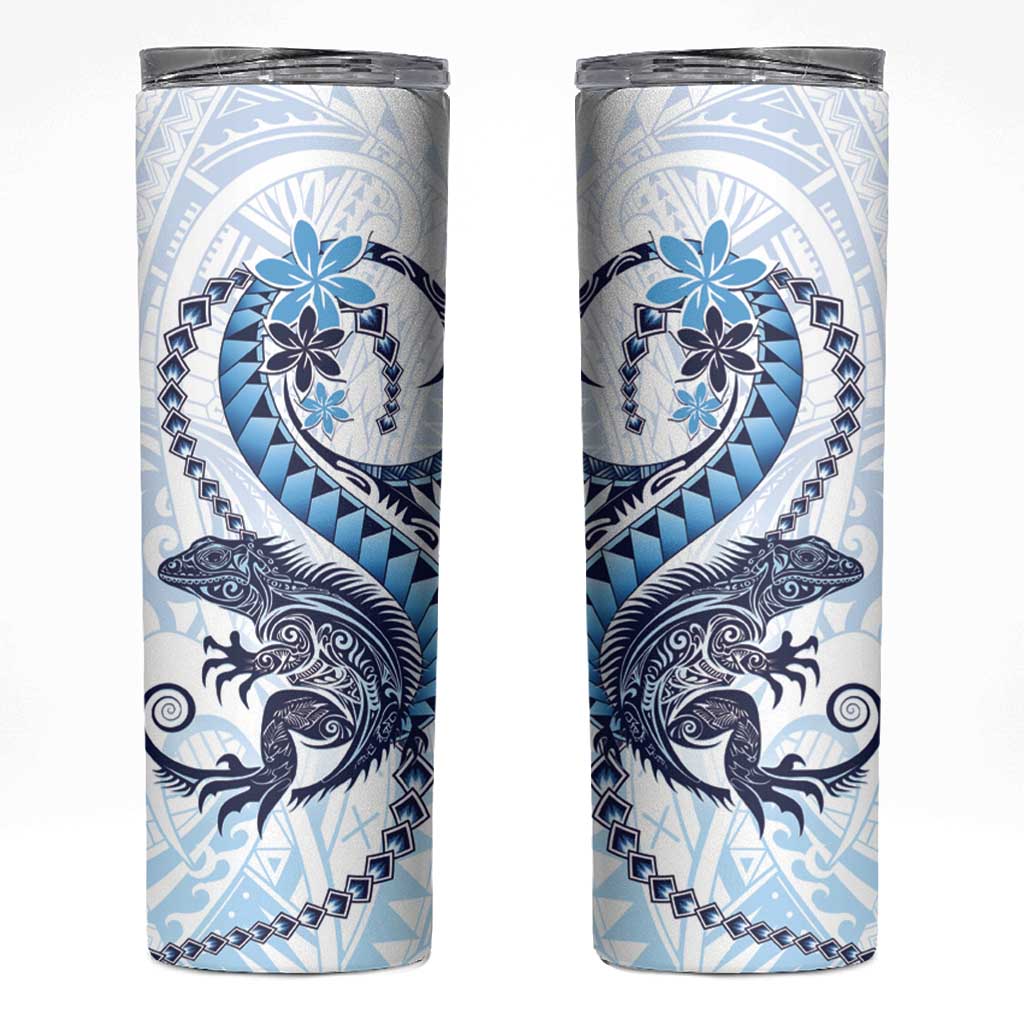 Blue Maori Tuatara Skinny Tumbler Luxury Pastel Pattern