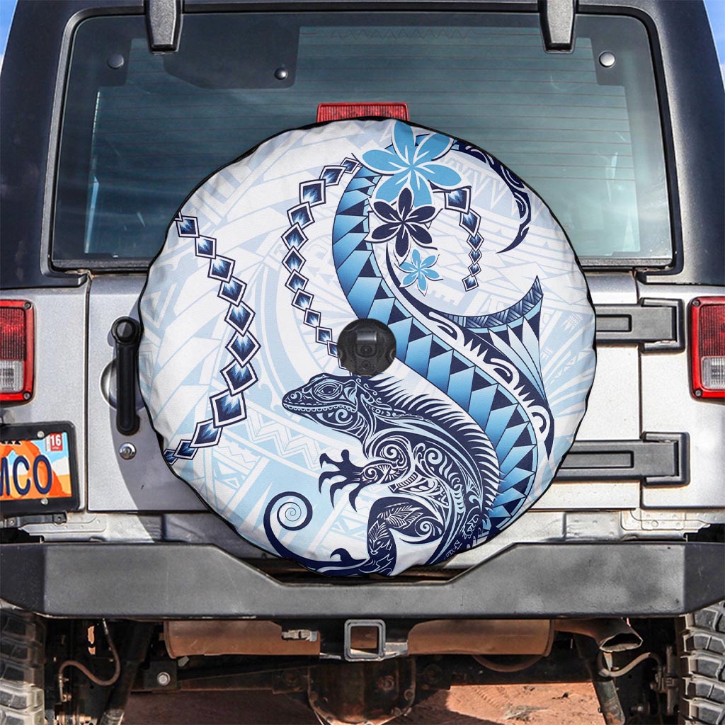Blue Maori Tuatara Spare Tire Cover Luxury Pastel Pattern LT01 Blue - Polynesian Pride