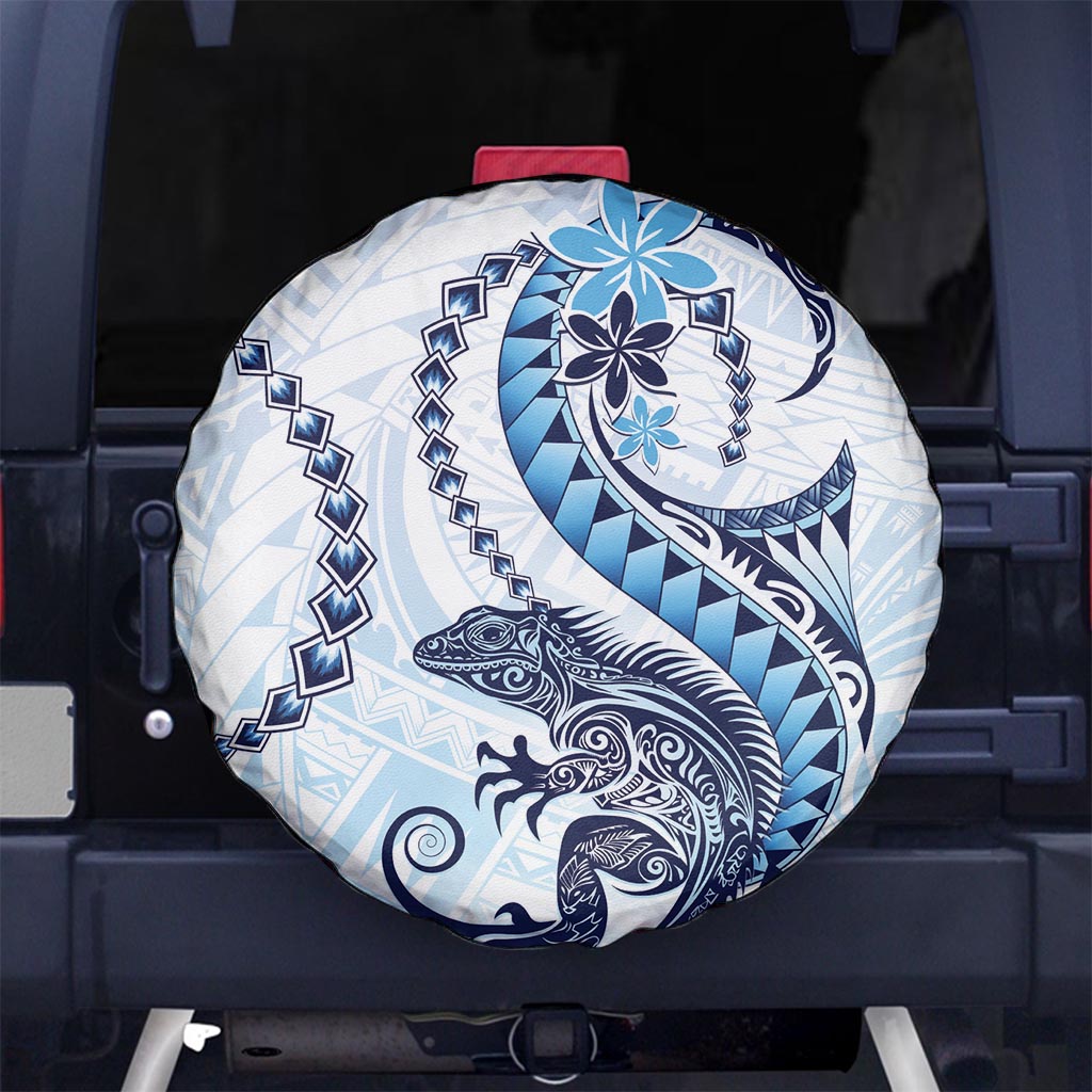 Blue Maori Tuatara Spare Tire Cover Luxury Pastel Pattern LT01 - Polynesian Pride