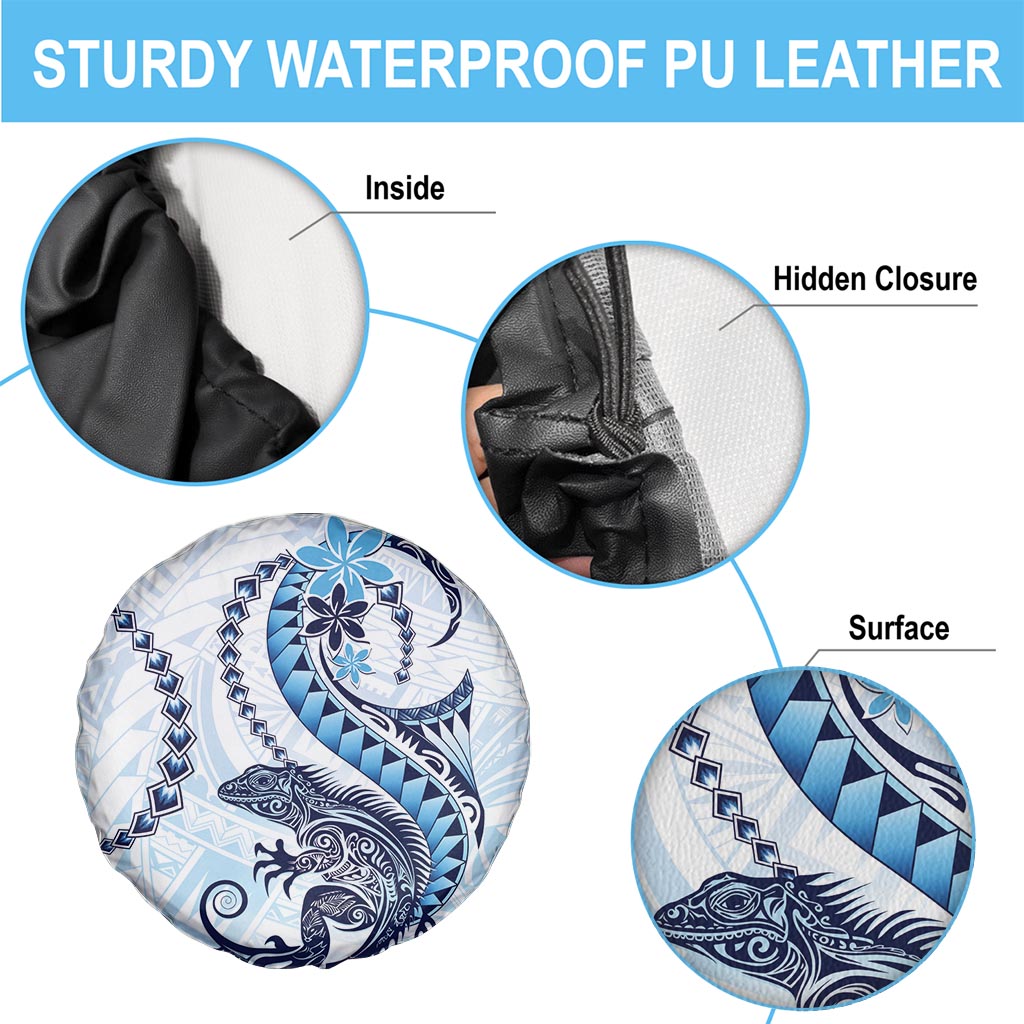 Blue Maori Tuatara Spare Tire Cover Luxury Pastel Pattern LT01 - Polynesian Pride