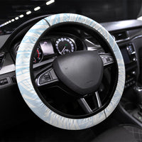 Blue Maori Tuatara Steering Wheel Cover Luxury Pastel Pattern LT01 Universal Fit Blue - Polynesian Pride