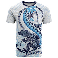 Blue Maori Tuatara T Shirt Luxury Pastel Pattern