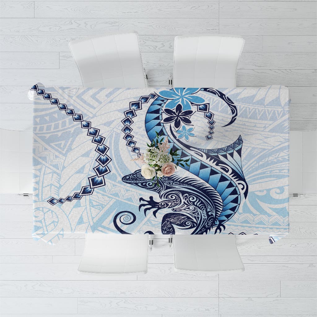 Blue Maori Tuatara Tablecloth Luxury Pastel Pattern LT01 Blue - Polynesian Pride
