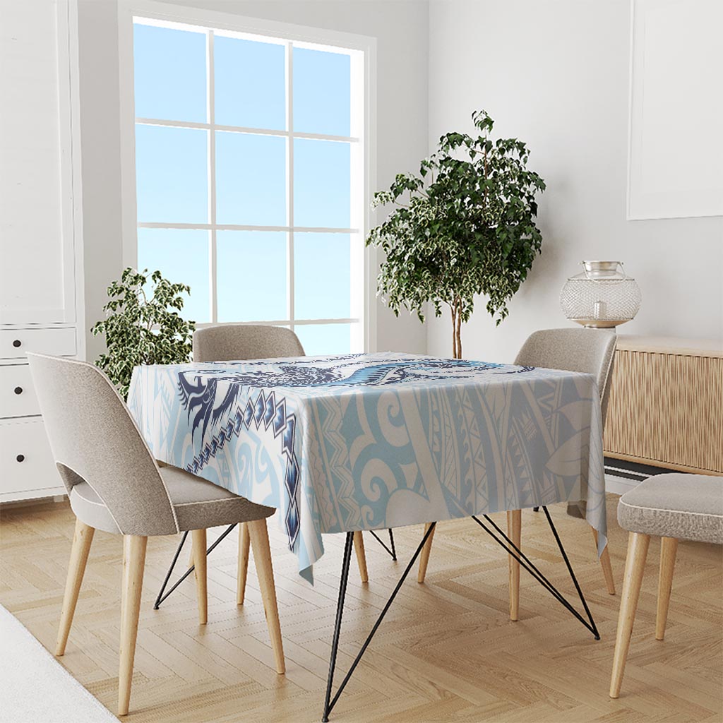 Blue Maori Tuatara Tablecloth Luxury Pastel Pattern LT01 - Polynesian Pride