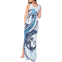 Blue Maori Tuatara Tank Maxi Dress Luxury Pastel Pattern LT01 - Polynesian Pride