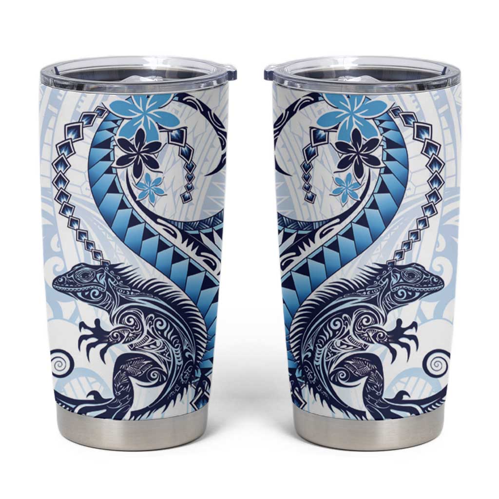 Blue Maori Tuatara Tumbler Cup Luxury Pastel Pattern LT01 Blue - Polynesian Pride
