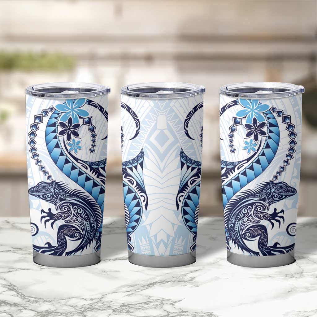 Blue Maori Tuatara Tumbler Cup Luxury Pastel Pattern LT01 - Polynesian Pride