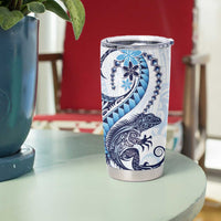 Blue Maori Tuatara Tumbler Cup Luxury Pastel Pattern LT01 - Polynesian Pride