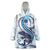 Blue Maori Tuatara Wearable Blanket Hoodie Luxury Pastel Pattern