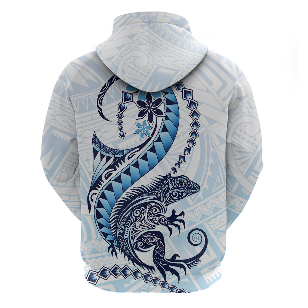 Blue Maori Tuatara Zip Hoodie Luxury Pastel Pattern