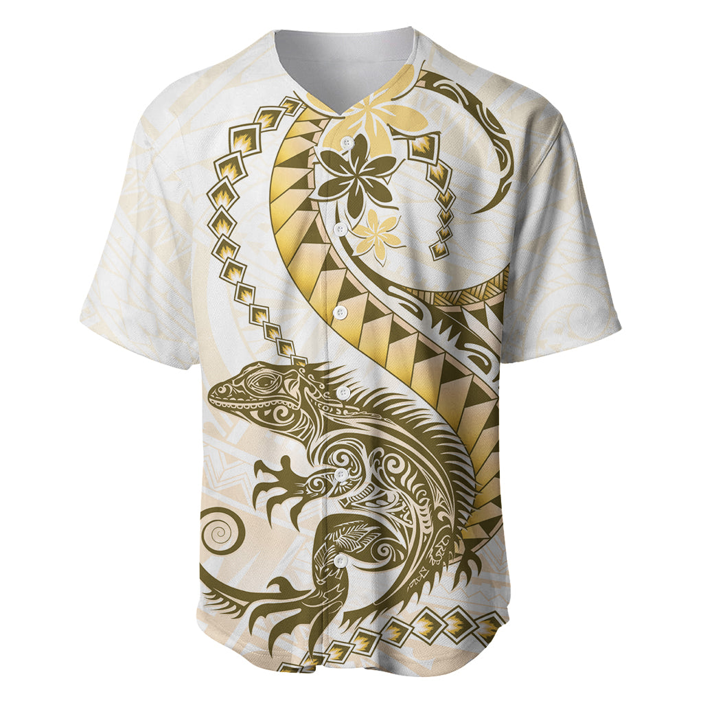 Gold Maori Tuatara Baseball Jersey Luxury Pastel Pattern