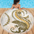 Gold Maori Tuatara Beach Blanket Luxury Pastel Pattern