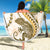 Gold Maori Tuatara Beach Blanket Luxury Pastel Pattern