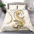 Gold Maori Tuatara Bedding Set Luxury Pastel Pattern