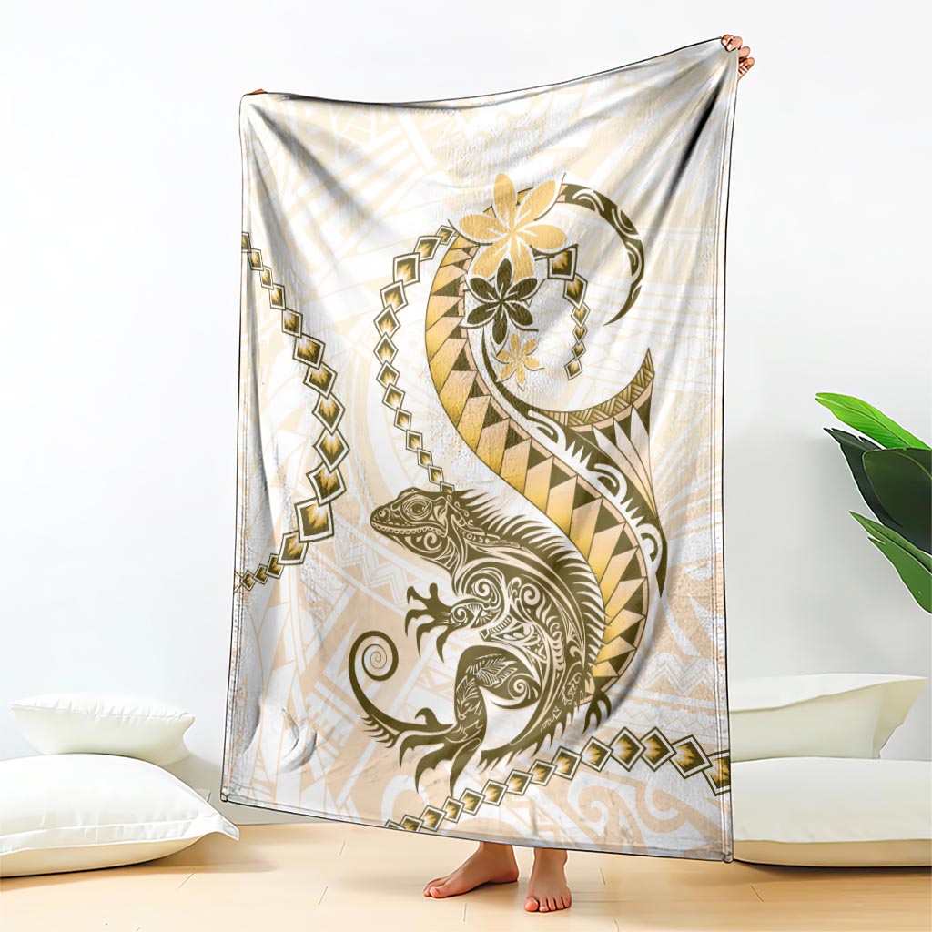 Gold Maori Tuatara Blanket Luxury Pastel Pattern LT01 - Polynesian Pride