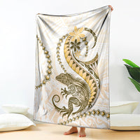 Gold Maori Tuatara Blanket Luxury Pastel Pattern LT01 - Polynesian Pride