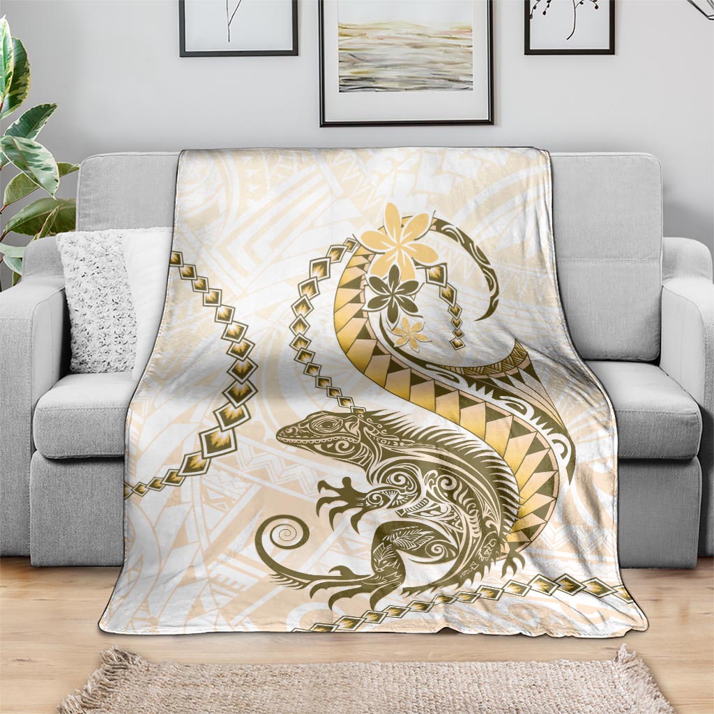 Gold Maori Tuatara Blanket Luxury Pastel Pattern LT01 - Polynesian Pride