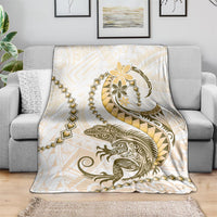 Gold Maori Tuatara Blanket Luxury Pastel Pattern LT01 - Polynesian Pride