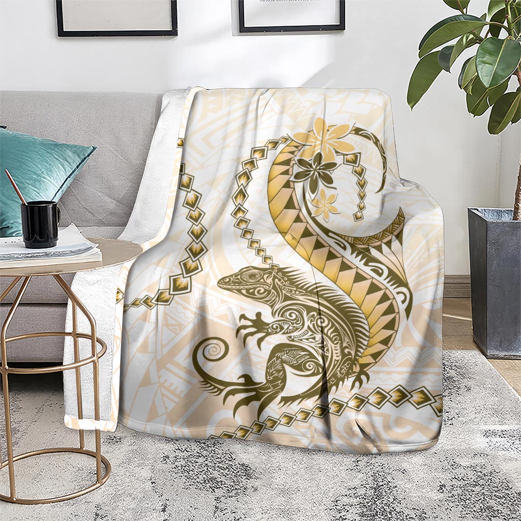Gold Maori Tuatara Blanket Luxury Pastel Pattern LT01 - Polynesian Pride