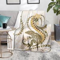 Gold Maori Tuatara Blanket Luxury Pastel Pattern LT01 - Polynesian Pride