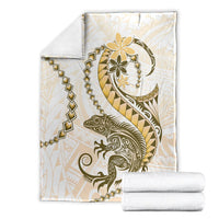 Gold Maori Tuatara Blanket Luxury Pastel Pattern LT01 - Polynesian Pride
