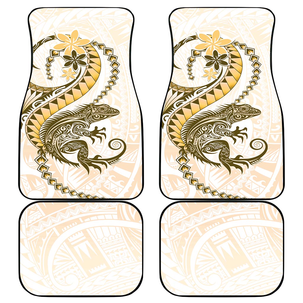 Gold Maori Tuatara Car Mats Luxury Pastel Pattern LT01 - Polynesian Pride