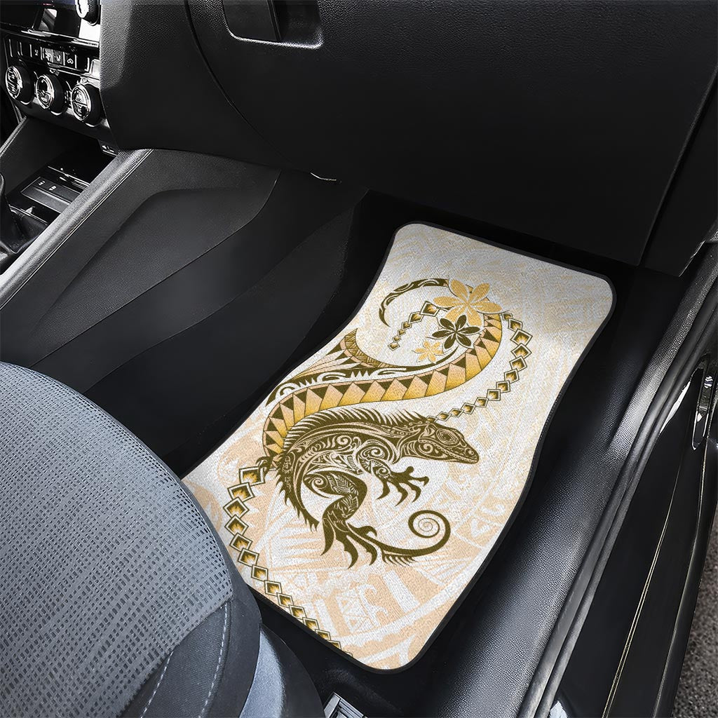 Gold Maori Tuatara Car Mats Luxury Pastel Pattern LT01 - Polynesian Pride