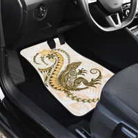 Gold Maori Tuatara Car Mats Luxury Pastel Pattern LT01 - Polynesian Pride