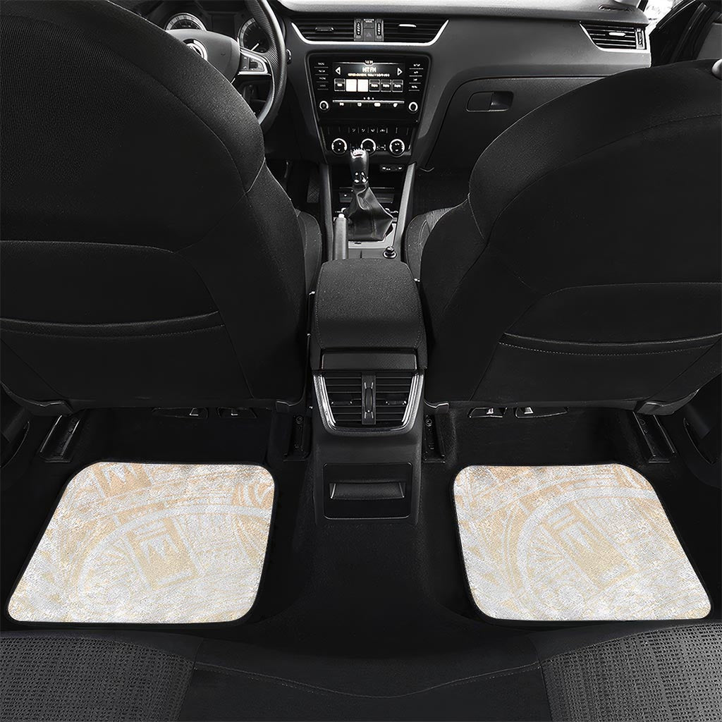Gold Maori Tuatara Car Mats Luxury Pastel Pattern LT01 Set 2pcs - Back Gold - Polynesian Pride