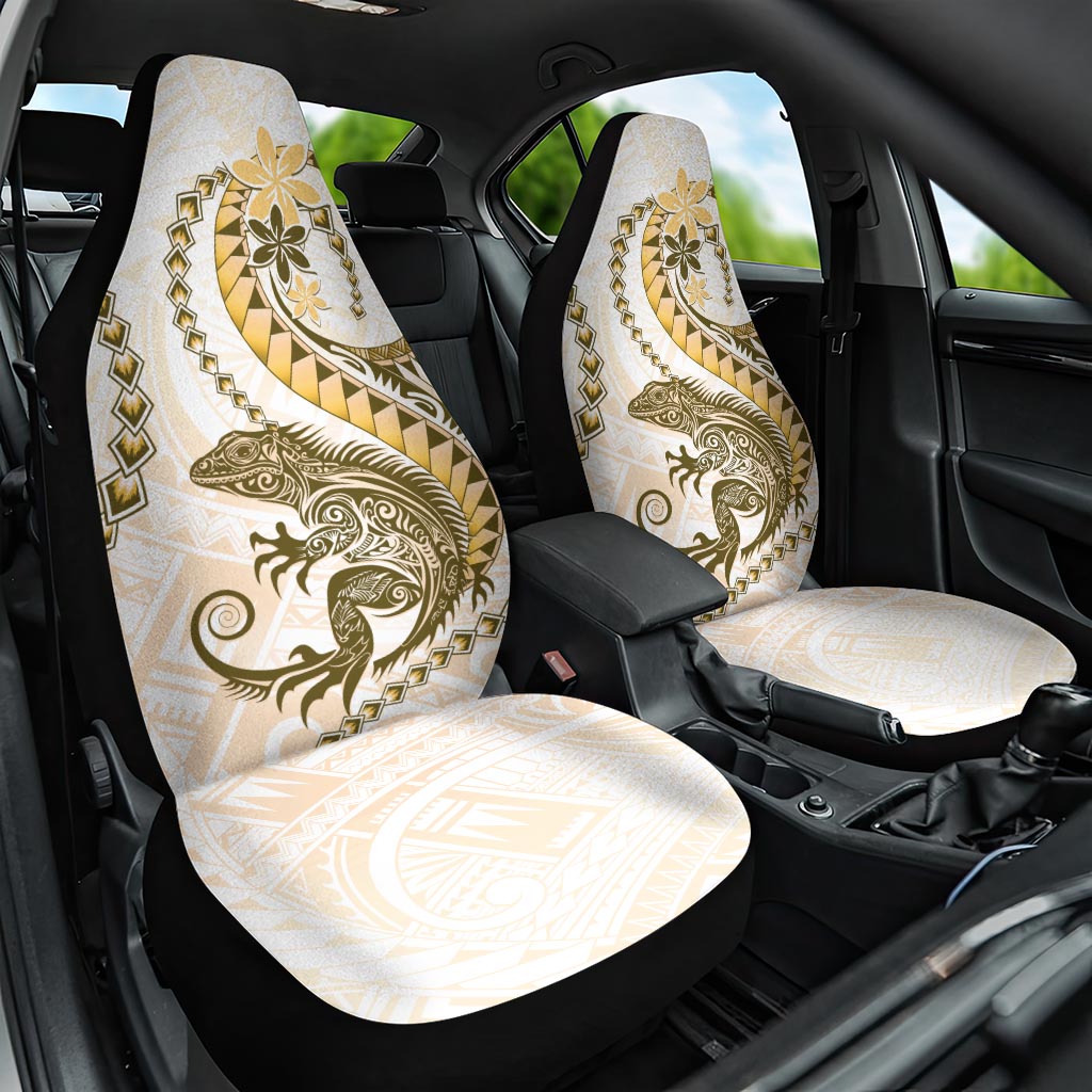 Gold Maori Tuatara Car Seat Cover Luxury Pastel Pattern