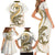 Gold Maori Tuatara Family Matching Short Sleeve Bodycon Dress and Hawaiian Shirt Luxury Pastel Pattern