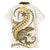 Gold Maori Tuatara Family Matching Short Sleeve Bodycon Dress and Hawaiian Shirt Luxury Pastel Pattern