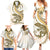 Gold Maori Tuatara Family Matching Summer Maxi Dress and Hawaiian Shirt Luxury Pastel Pattern