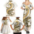 Gold Maori Tuatara Family Matching Summer Maxi Dress and Hawaiian Shirt Luxury Pastel Pattern