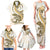 Gold Maori Tuatara Family Matching Tank Maxi Dress and Hawaiian Shirt Luxury Pastel Pattern