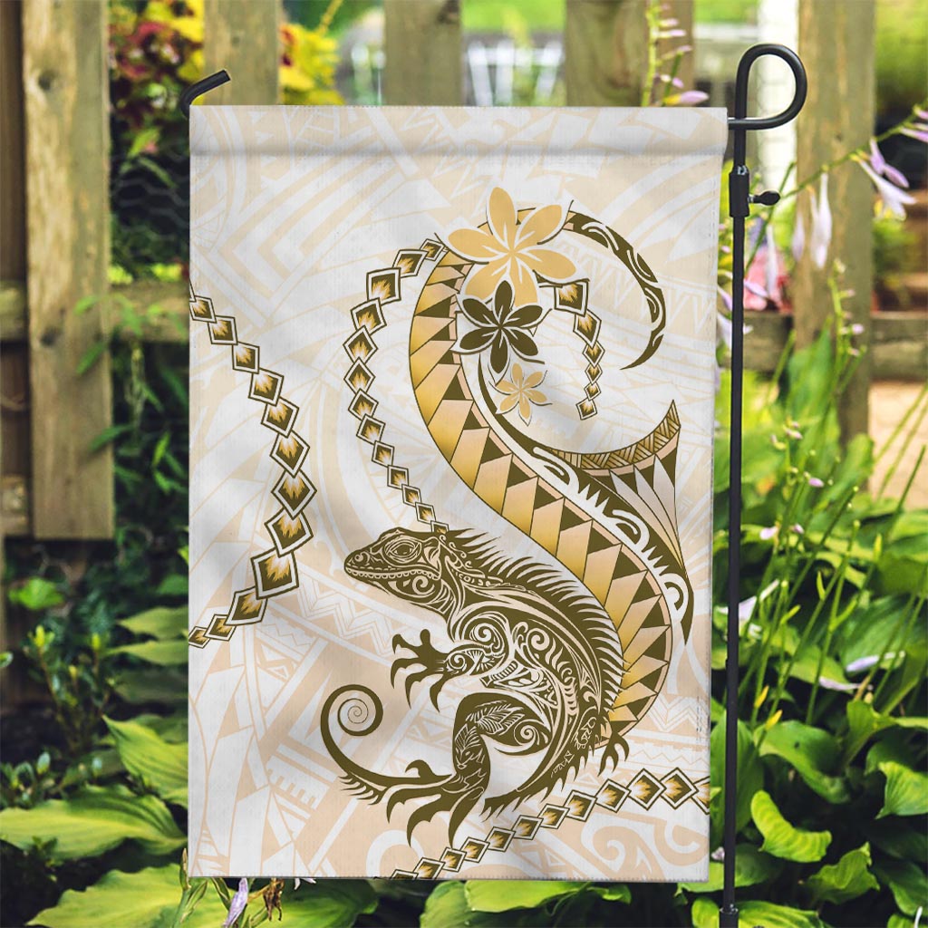 Gold Maori Tuatara Garden Flag Luxury Pastel Pattern