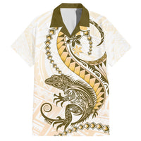 Gold Maori Tuatara Hawaiian Shirt Luxury Pastel Pattern LT01 Gold - Polynesian Pride